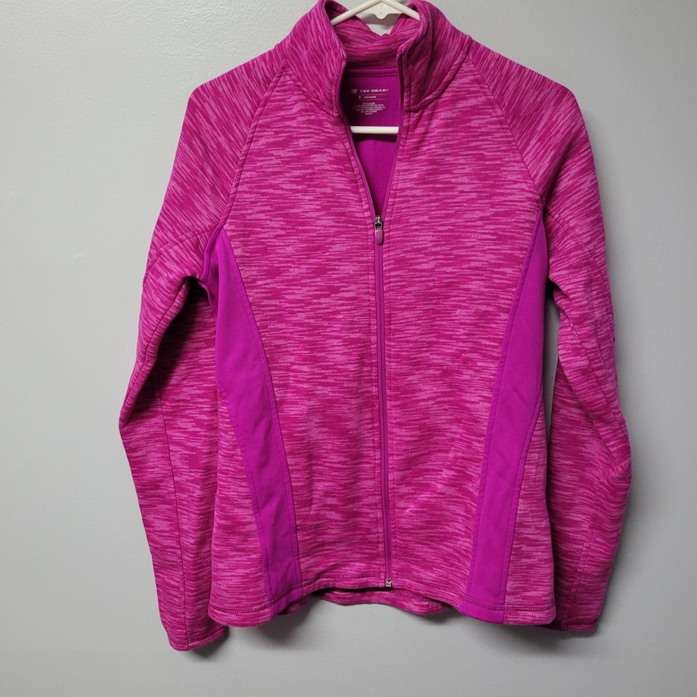 Tek Gear Women's Pink Marled Full‎ Zip Athletic Jacket Size M